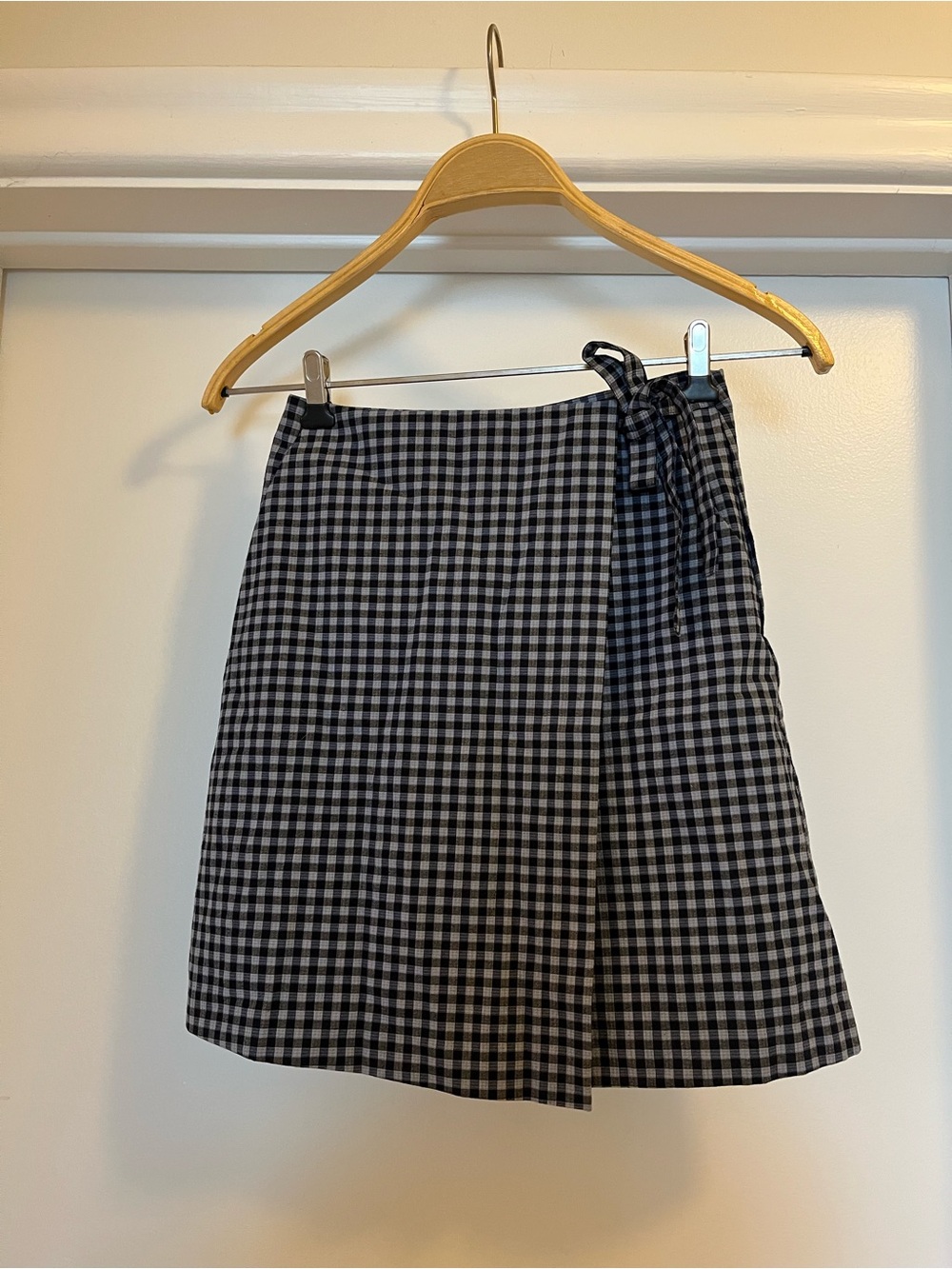 Frank and Oak Gingham Wrap Skort